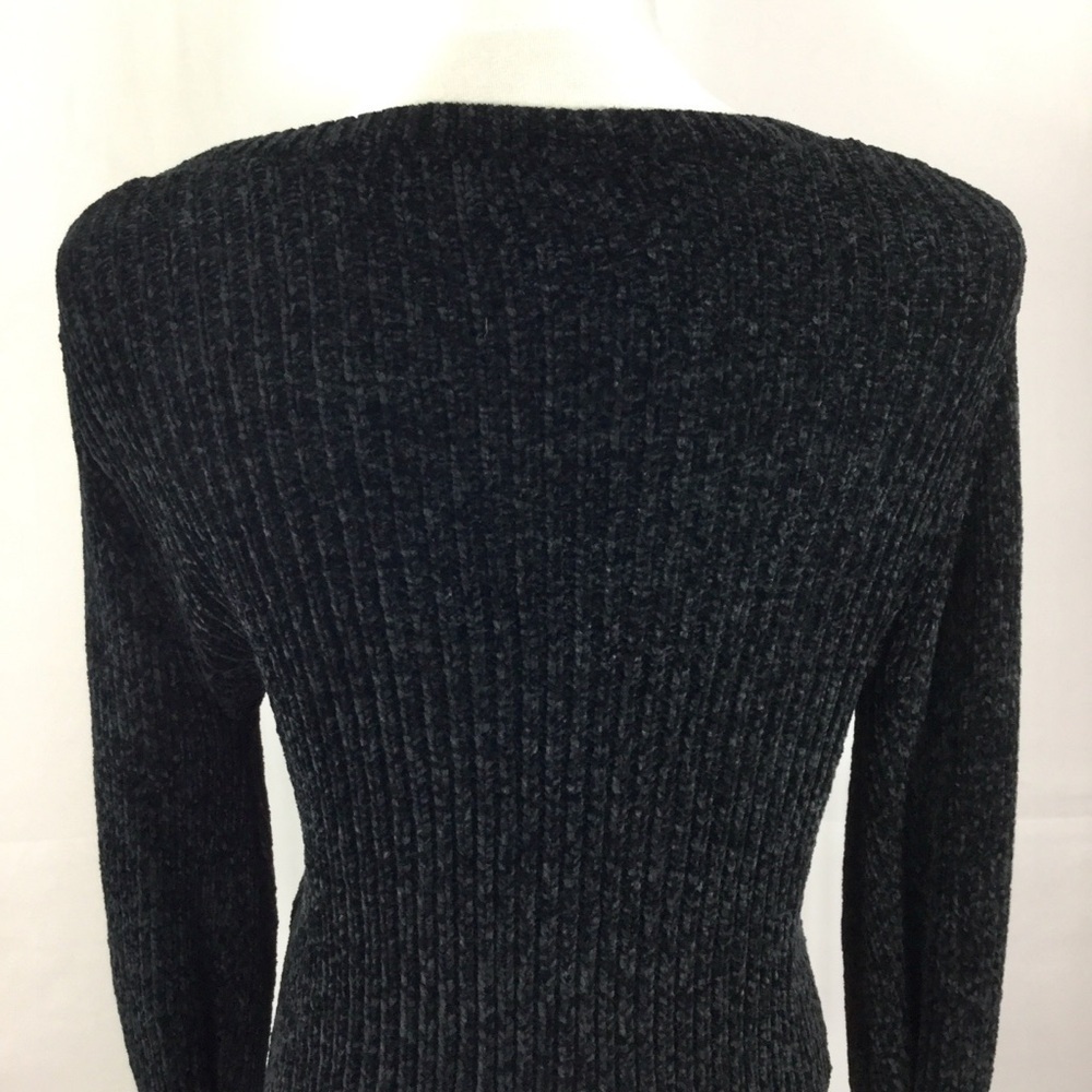 Lovers + Friends Parkwood Sweater Cropped Chenille Tie Bell Sleeve Black Size S - Picture 11 of 16
